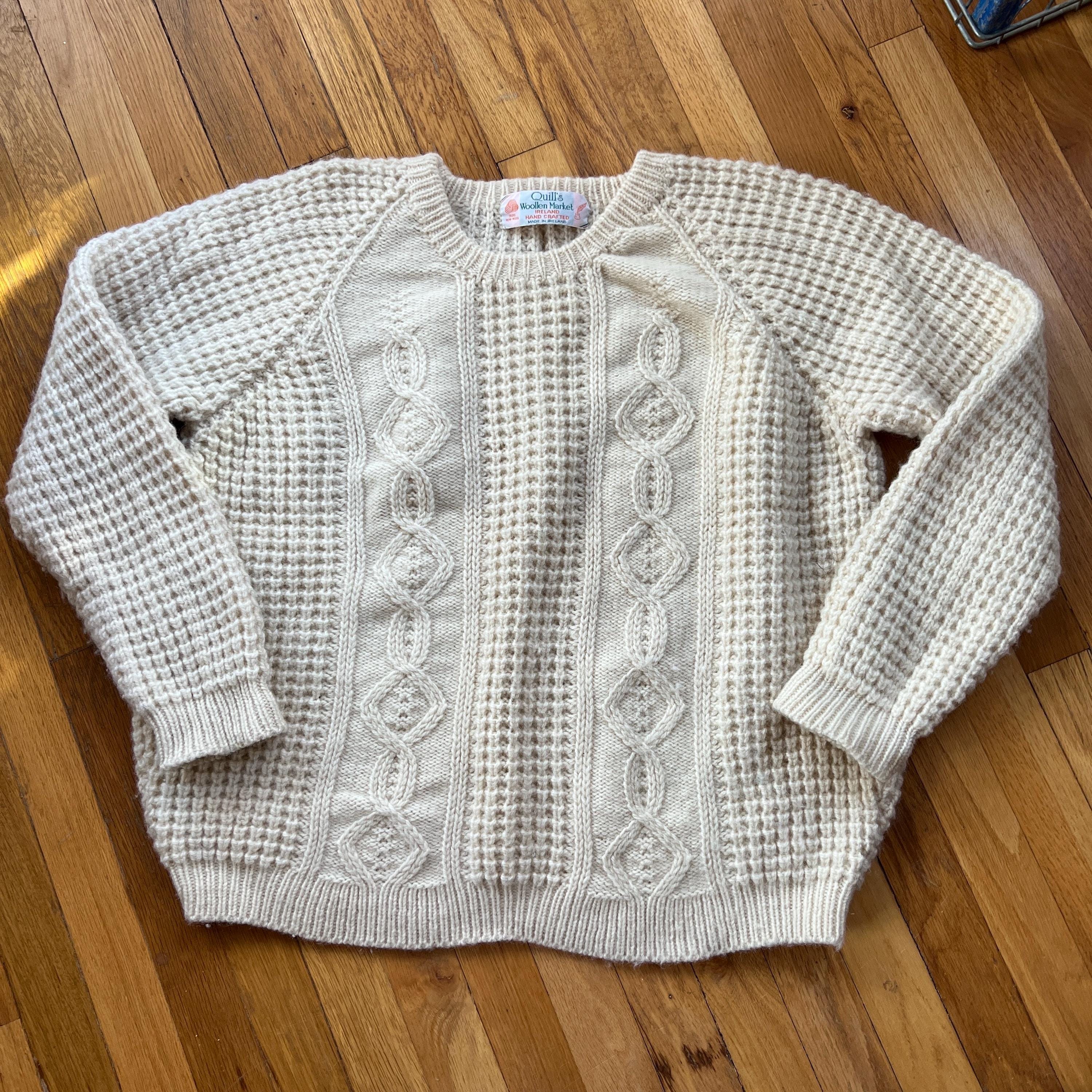 あ*ず様 quill's woollen market 50s〜60s モヘアニ Vintage Quill's Woolen Market Handcrafted in Ireland Cream Wool
