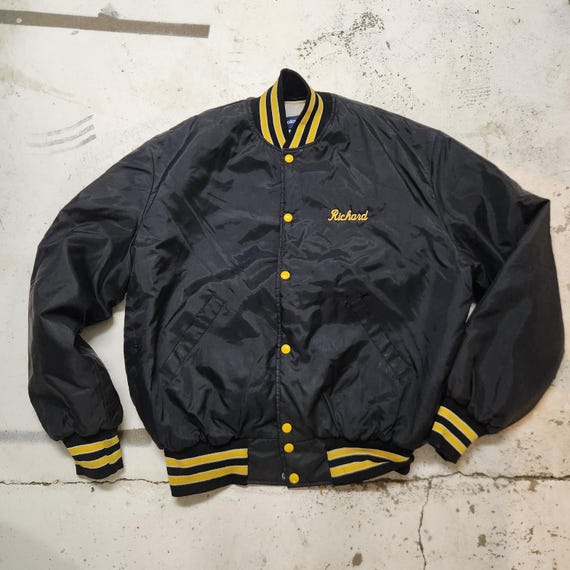 Black and yellow bomber jacket best sale