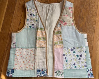 Floral Square Vintage Quilt Vest - Etsy