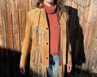 Vintage Poncho With Fringe Western Native Indie Blanket