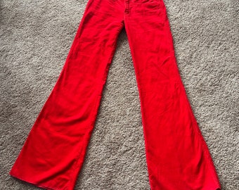 Vintage Rose Hips red corduroy flared pants 26 waist