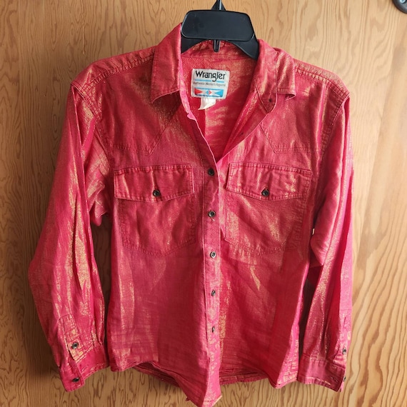 Metalic red and gold womens vintage wrangler shirt