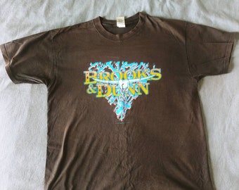 Single Stitch Music Promo Premium Vintage Vintage 1991 Brooks & Dunn Electric Rodeo Tour Band T-shirt Band Tee Made in USA