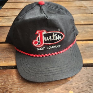 Black and Red Vintage Justin Boots snapback hat