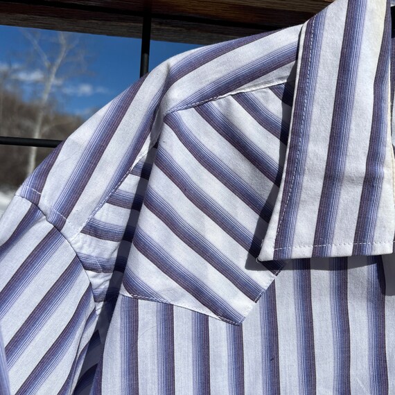 panhandle slim white and blue striped short sleev… - image 2