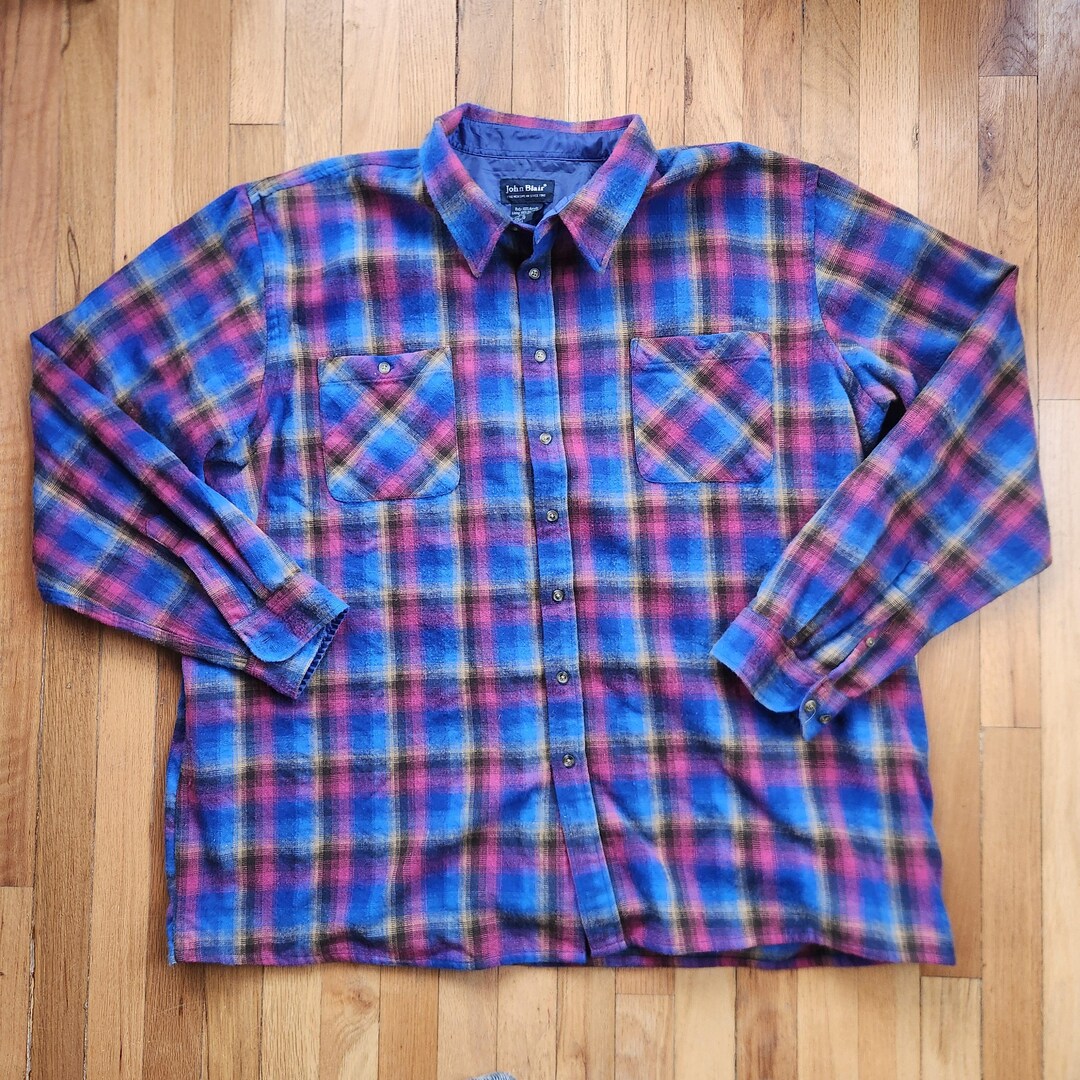 blair dress shirts John Blair Men's SS Button Up Dress Shirt Blue Sz 16