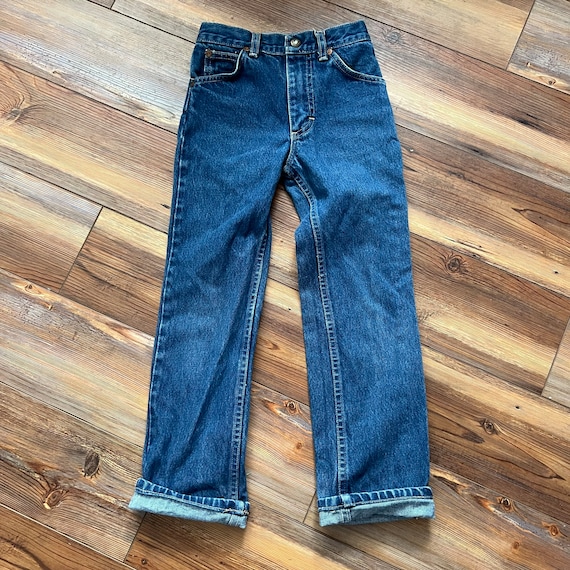 Vintage kids dark wash straight leg Lee jeans siz… - image 2
