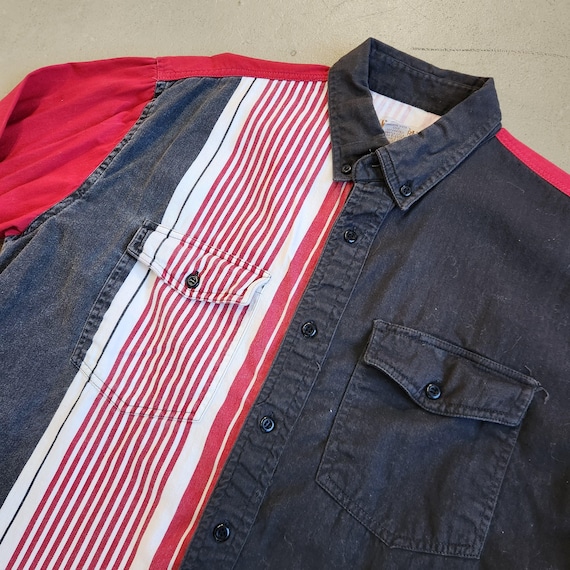 Western Frontier Color Block Button up Medium - image 3