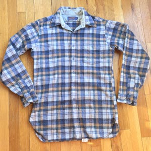 Pendleton Blue and Yellow Wool Button up shirt Medium Long