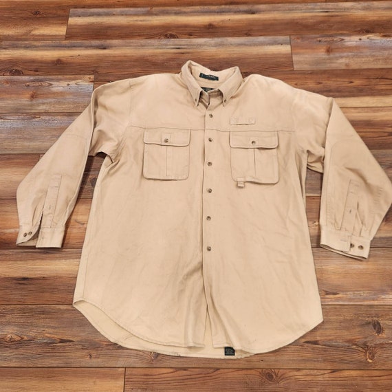 Vintage Orvis Safari Fishing Guide Long Sleeve Button up Shirt Large Beige  -  Canada