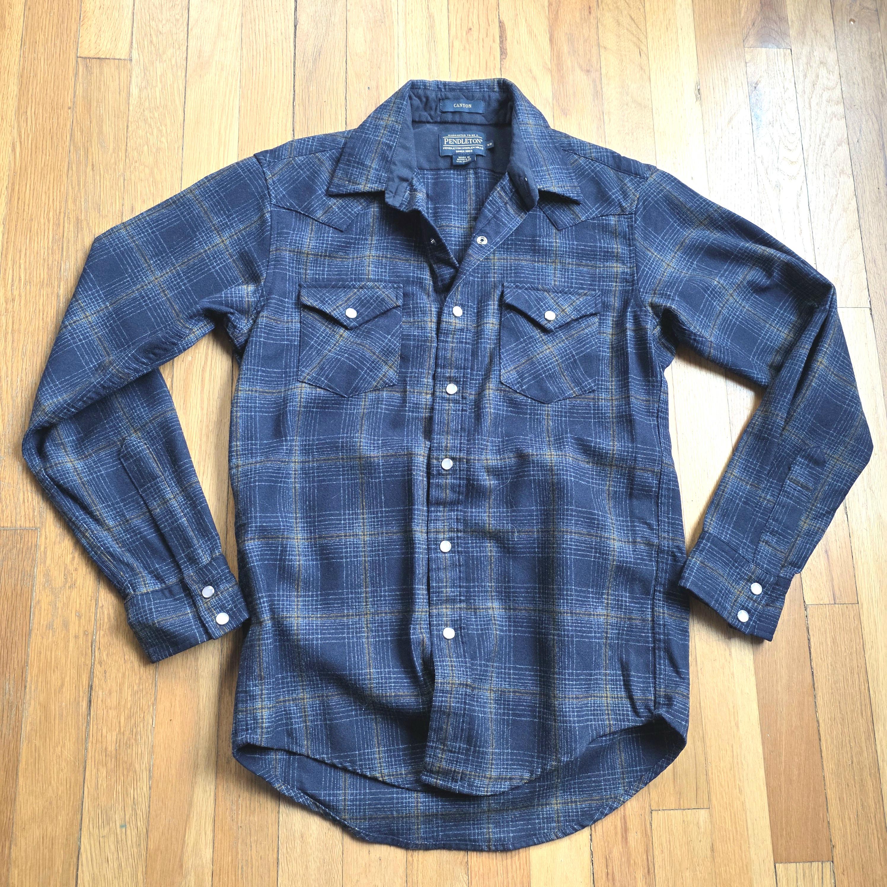 Chemise Homme Pendleton En Laine Flanelle - Taille S/M, Motif Plaid, Occasion Très Bon état