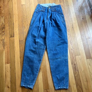 vintage 90&#39;s absoloutely no pleat front high waisted jeans size 5/6, waist 26&quot;
