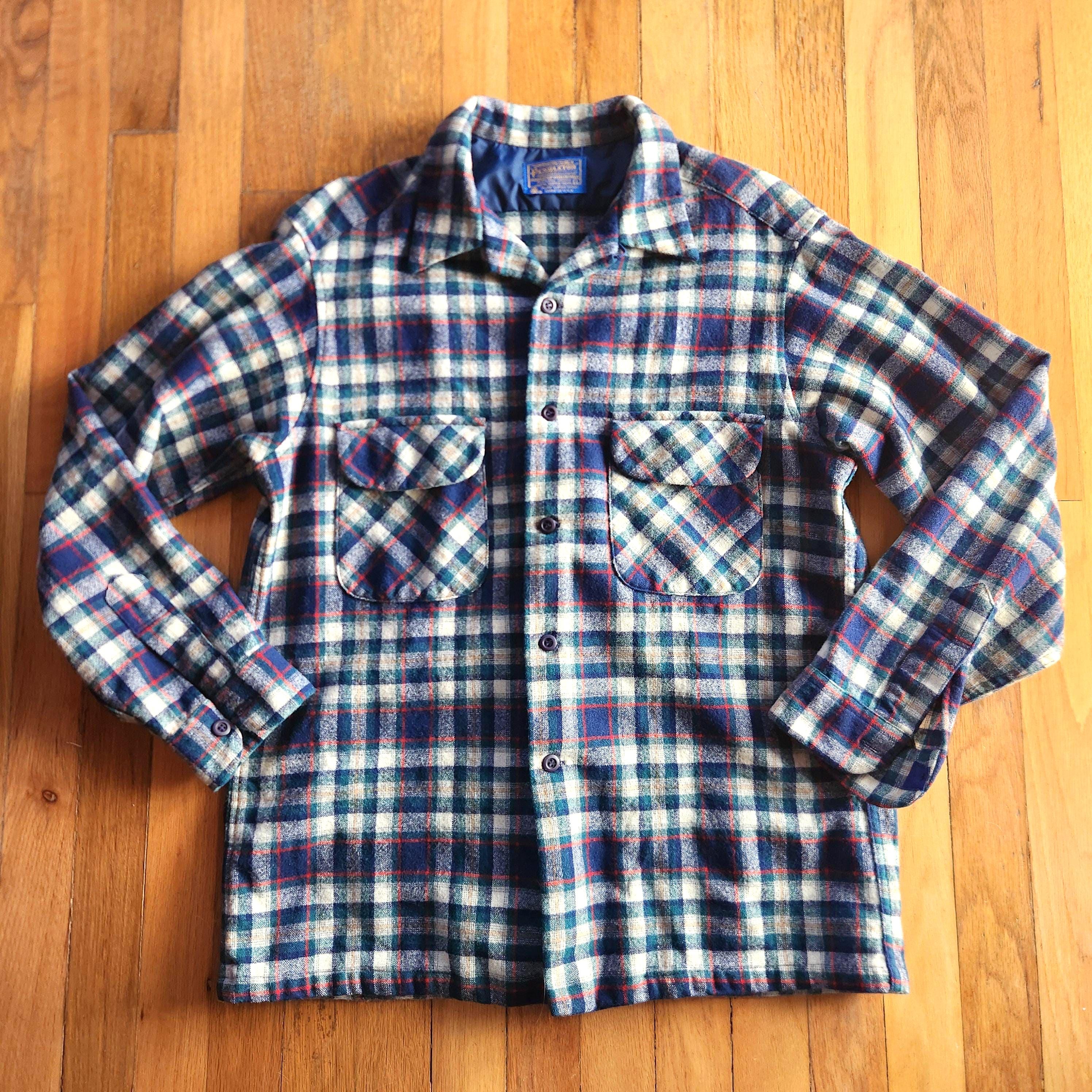 Vintage Chemise boutonnée en flanelle de laine Pendleton - France