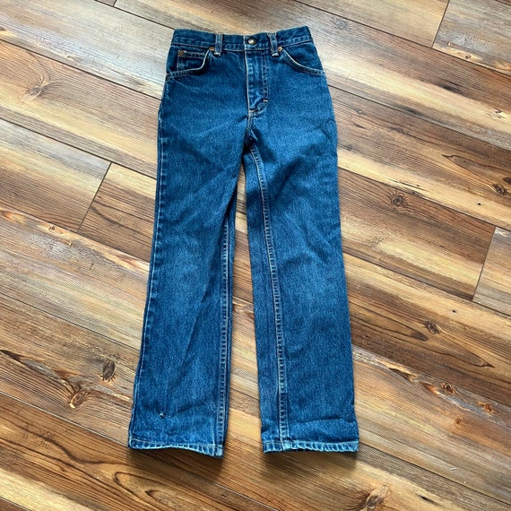 Vintage kids dark wash straight leg Lee jeans siz… - image 7