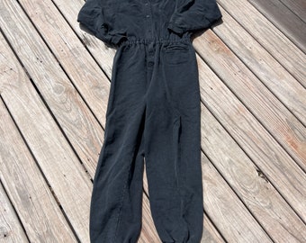 vintage banana republic black sweatshirt material jumpsuit medium