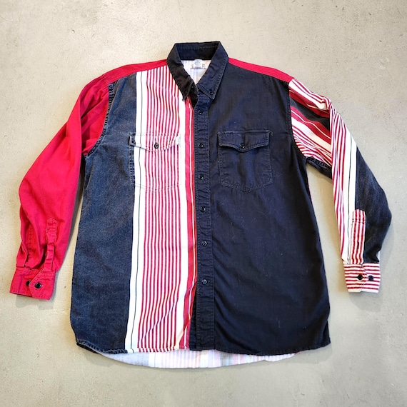 Western Frontier Color Block Button up Medium - image 1