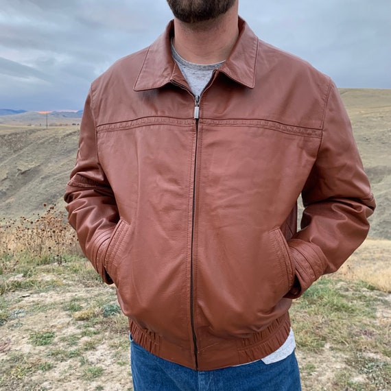 Niko Leather Brown Bomber Jacket 