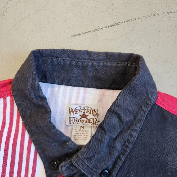 Western Frontier Color Block Button up Medium - image 4