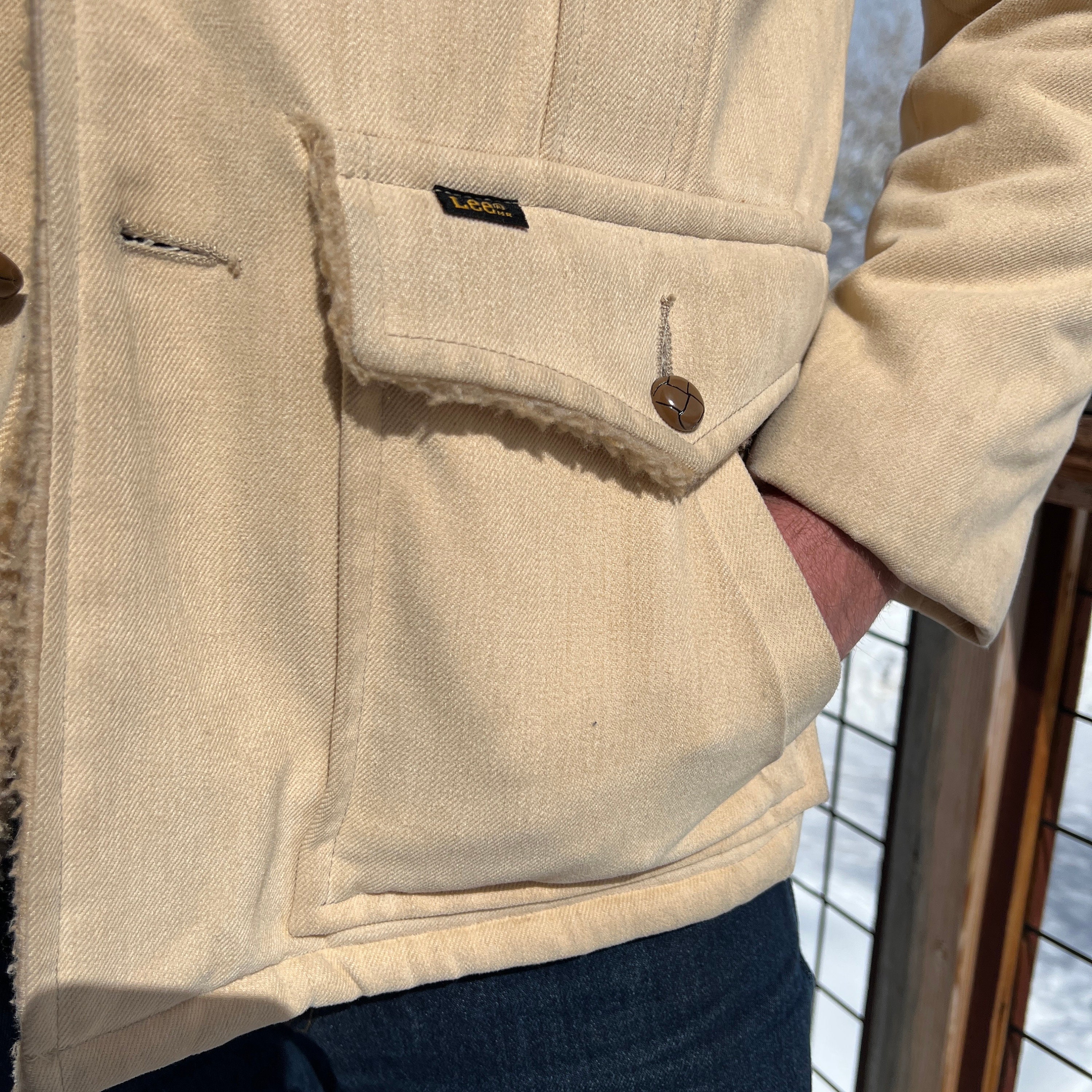 Vintage Lee Storm Rider Tan Sherpa Lined Button up Jacket Large - Etsy
