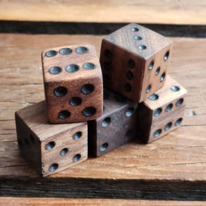 Handmade Rustic Dice Black walnut 3/4&quot; 19mm
