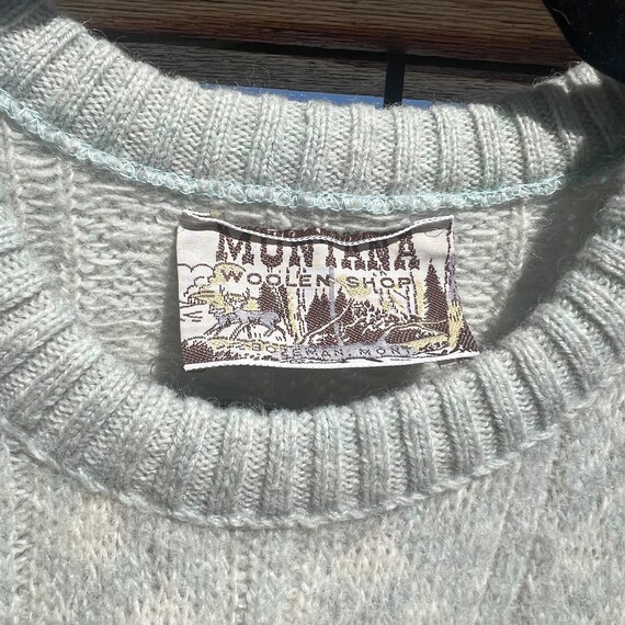 vintage Montana woolen shop light blue pullover s… - image 2