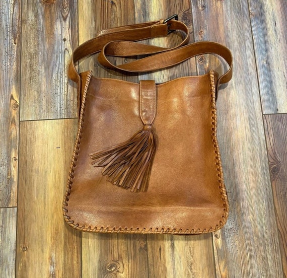 Scully brown leather shoulder bag tote bag - image 1