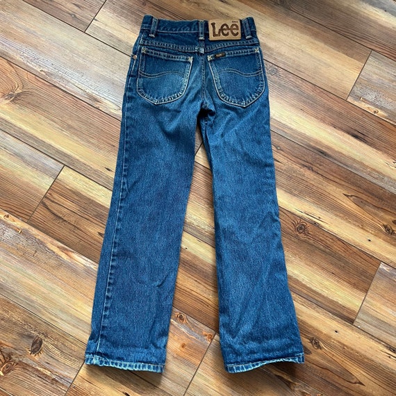 Vintage kids dark wash straight leg Lee jeans siz… - image 1