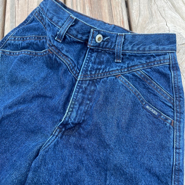 vintage western bareback dark wash Rocky Mountain Rockies jeans size 28/7