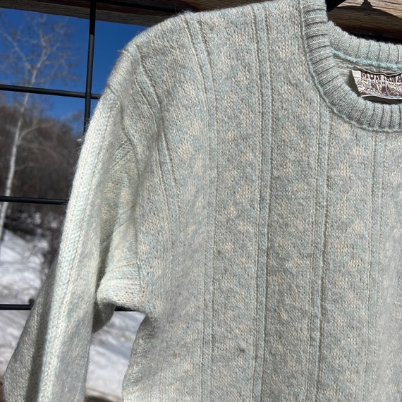 vintage Montana woolen shop light blue pullover s… - image 3