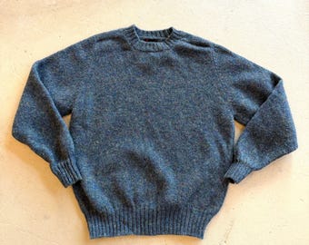 vintage Abercrombie and Fitch teal blue shetland wool sweater size medium like new