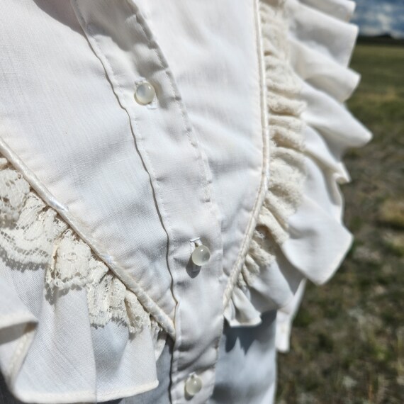 Panhandle Slim Vintage Ruffle Front Western Shirt… - image 3