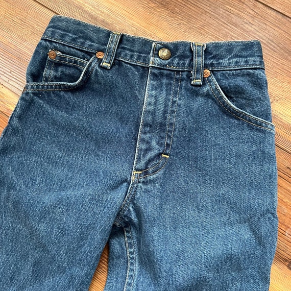 Vintage kids dark wash straight leg Lee jeans siz… - image 5