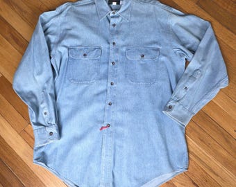 Vintage Abercrombie and Fitch Light wash Denim Shirt Large