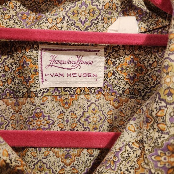 Vintage Van Heusen green purple orange floral pai… - image 3