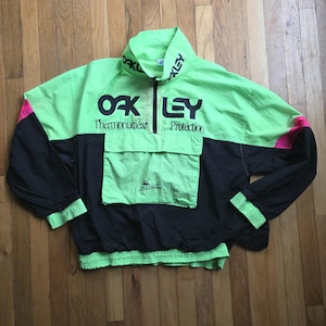 Vintage Oakley Thermonuclear Protection Colorful Windbreaker XL