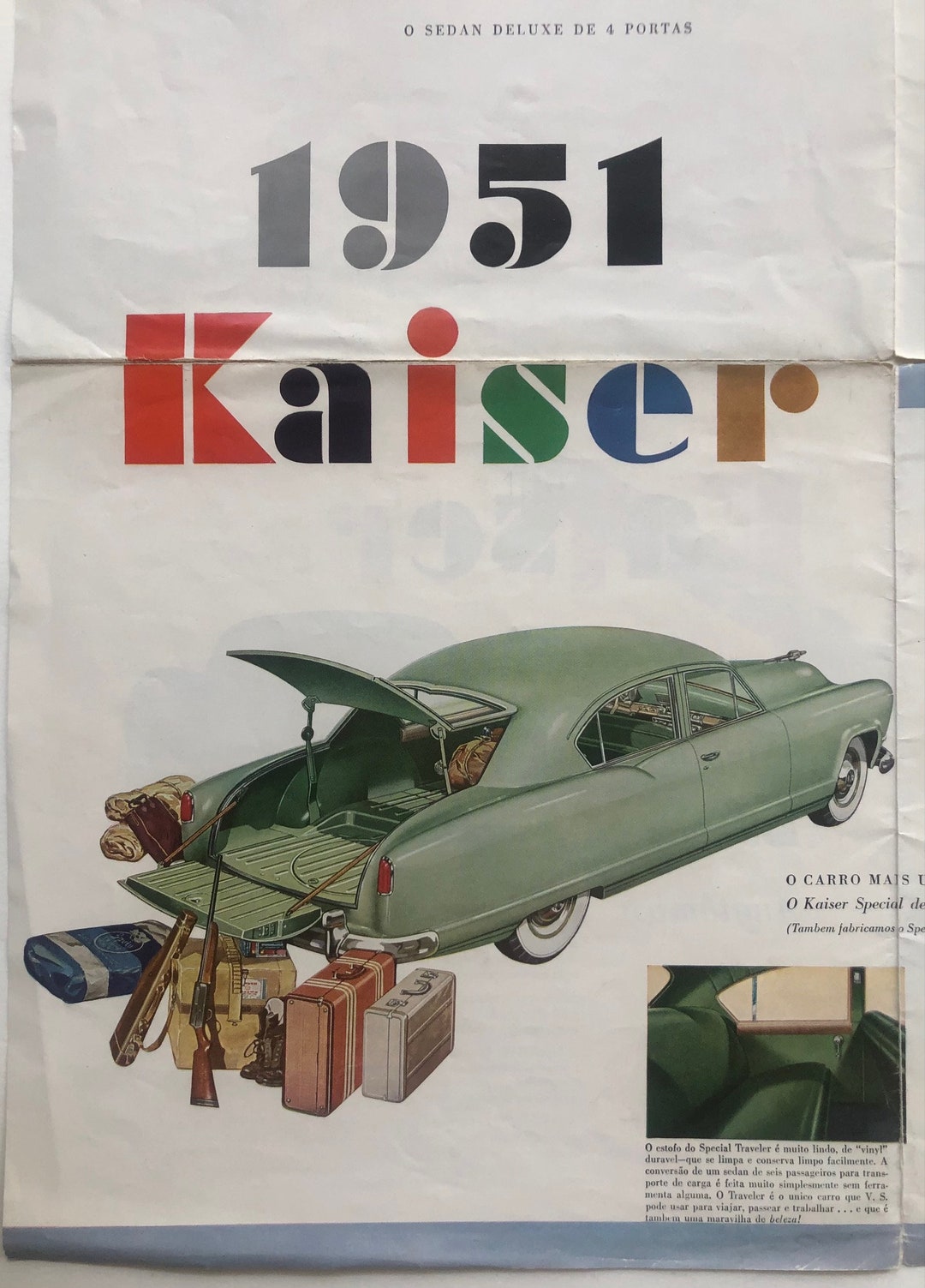 1951 Kaiser 16-page Foldable Sales Brochure - Etsy