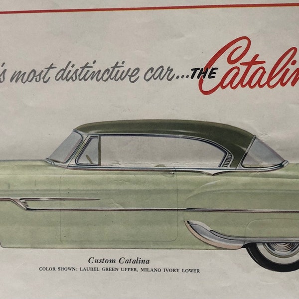 1953 Pontiac 6 pages brochure de vente d’affiches pliantes