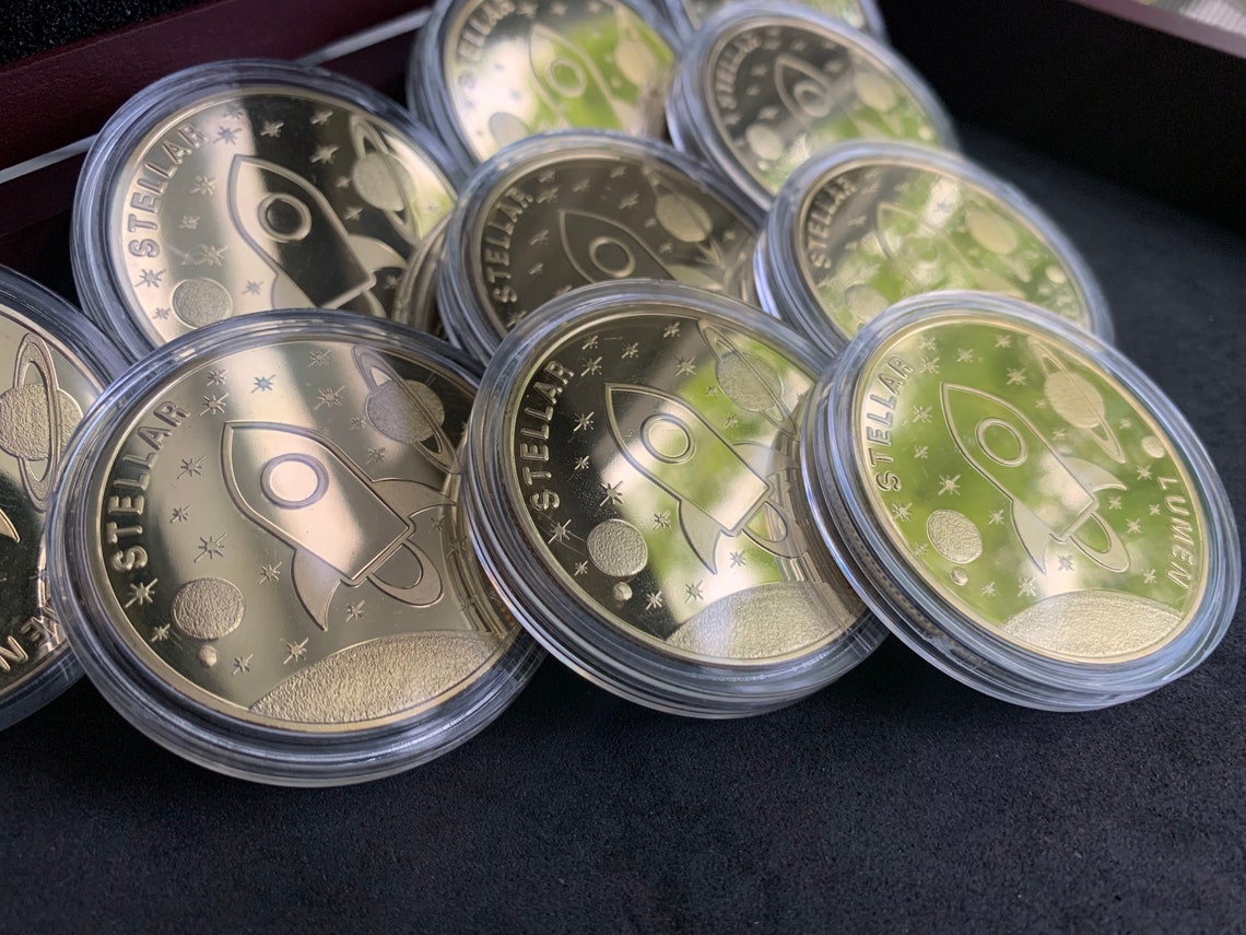 Zinc Alloy Crypto Souvenir Stellar Lumen Cryptocurrency Coin - Golden Zinc  Alloy Collectible Souvenir Blockchain Collectible