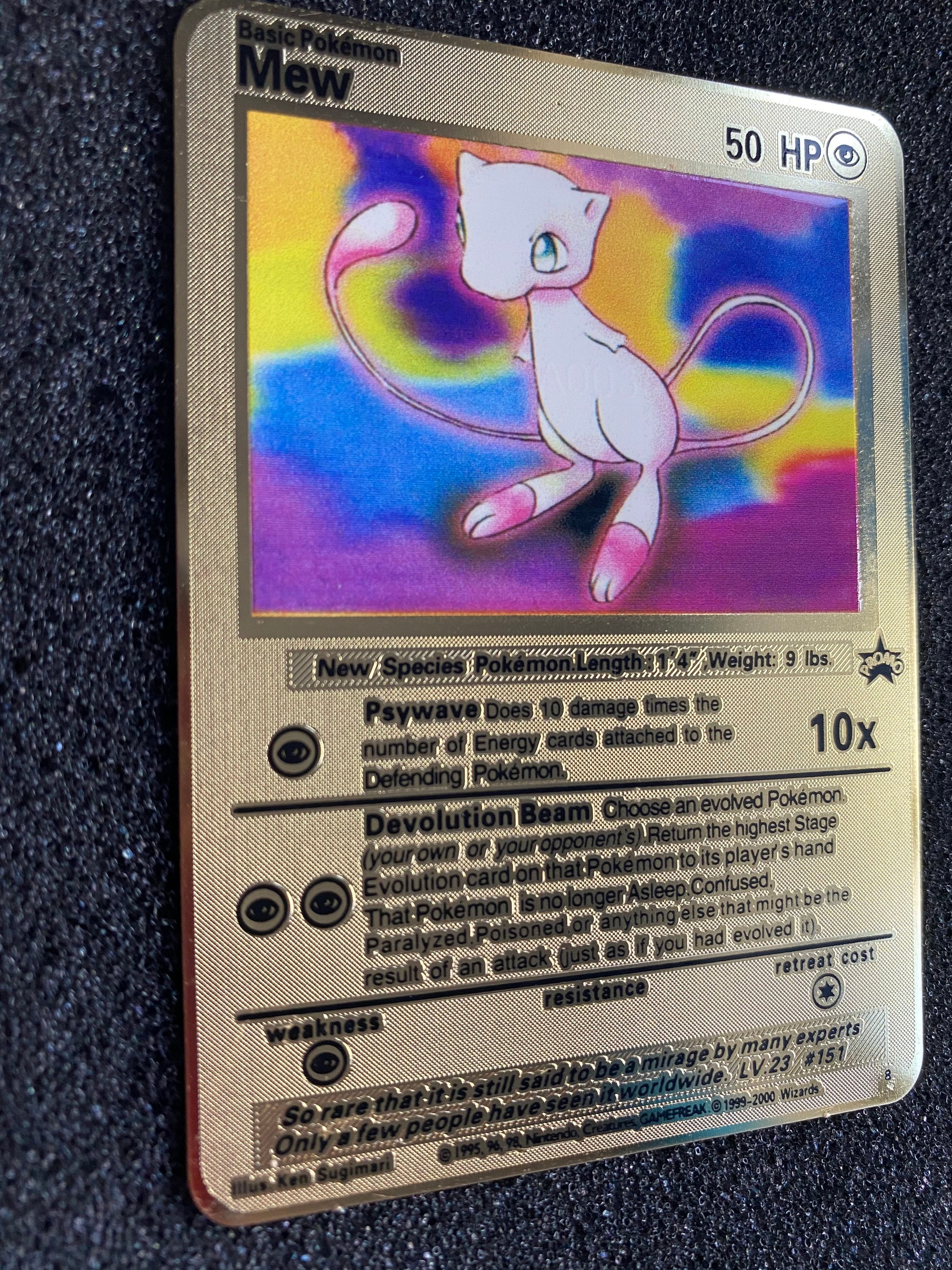 Golden Plated Pokémon Card Ancient Mew / Mew / Mewtwo 1pc Etsy