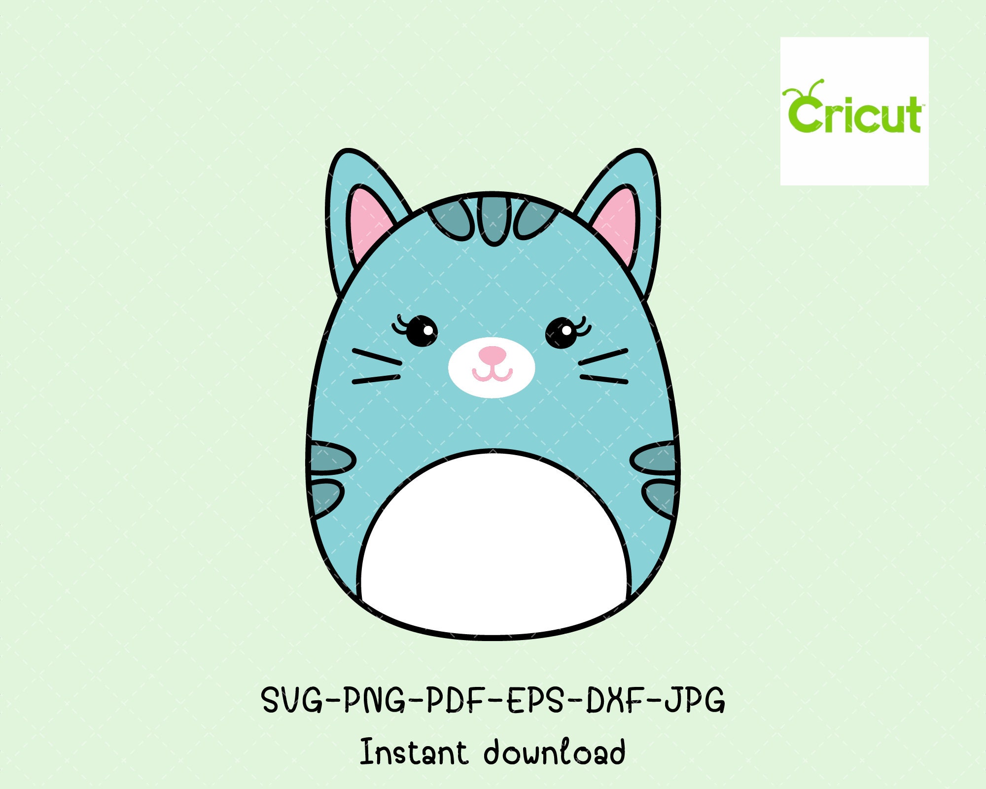 Squishmallow Cat SVG Digital Download File Cartoon SVG Etsy