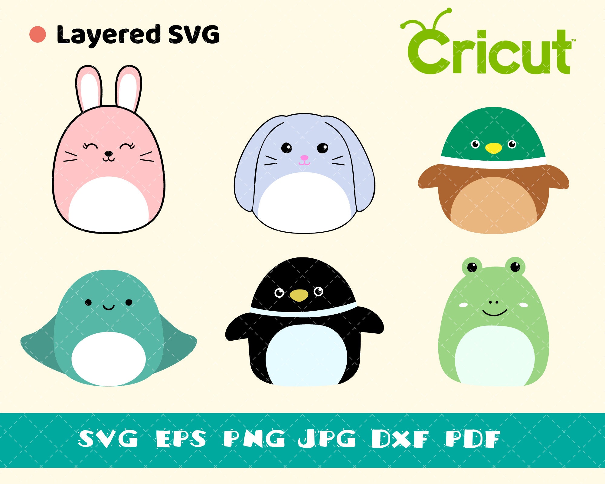 DIY Squishmallows SVG Digital Download File Kawaii Digital Download Cricut Cartoon SVG