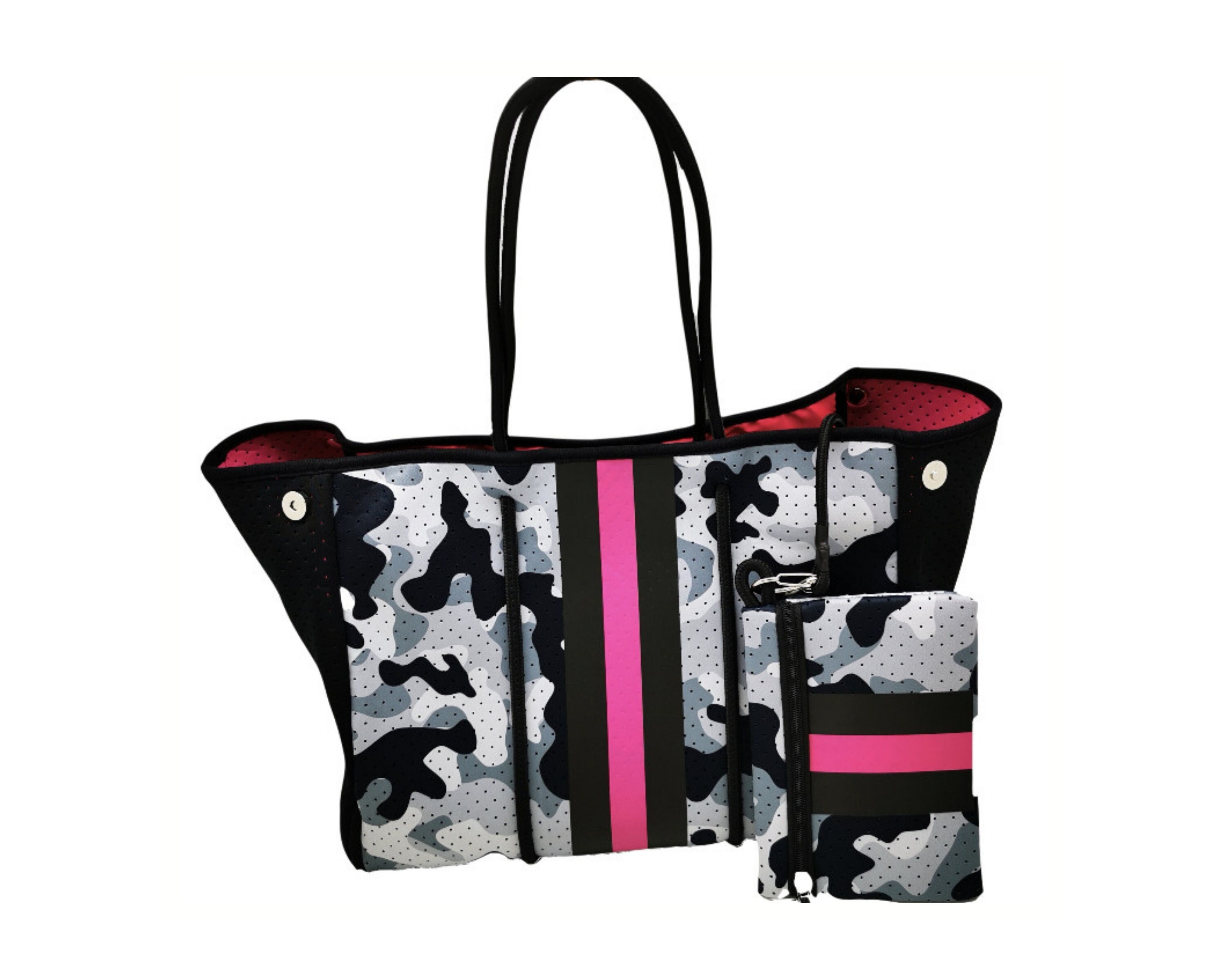 Neoprene Camo Tote Bag Purse