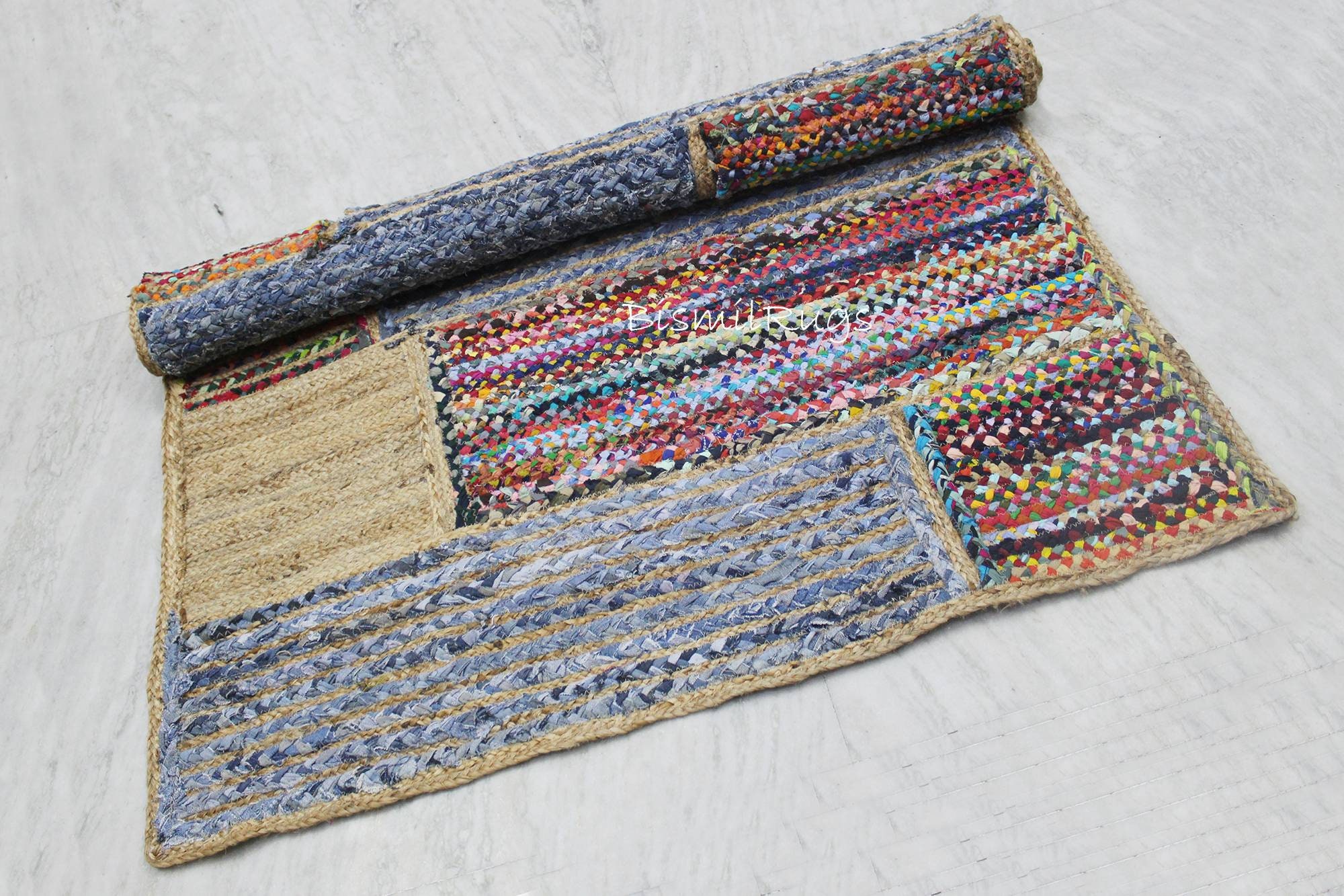 4X6 Foot Rug Area Rug Braided Rag Rug Floor Rug Rectangular Etsy UK