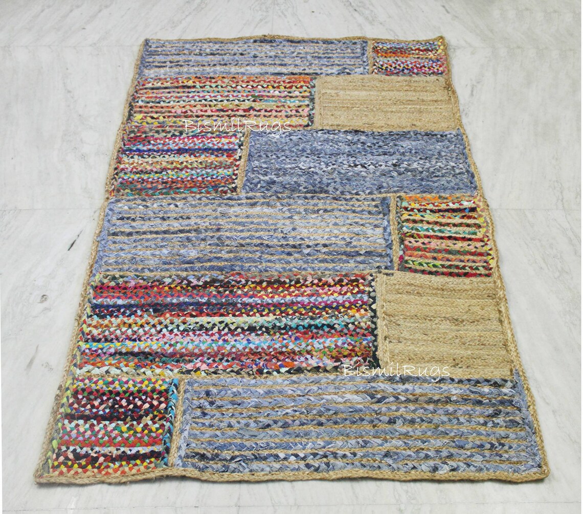 4X6 foot rug area rug braided rag rug floor rug rectangular Etsy