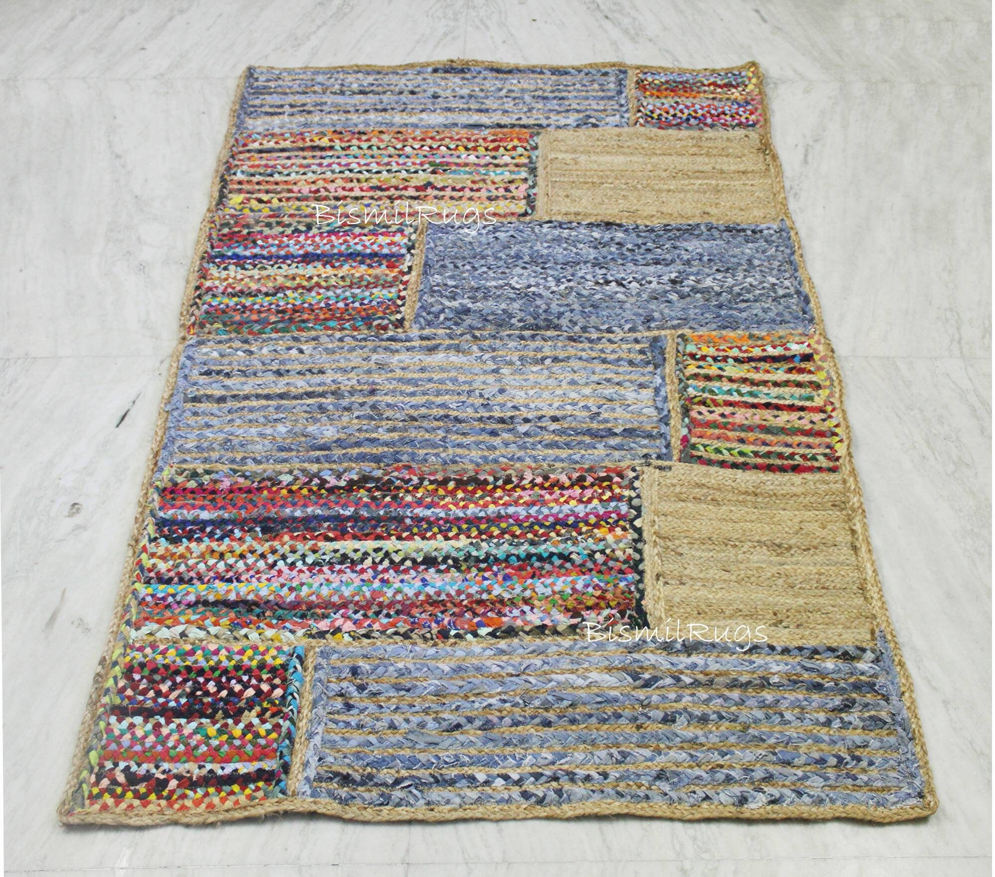 4X6 foot rug area rug braided rag rug floor rug rectangular Etsy