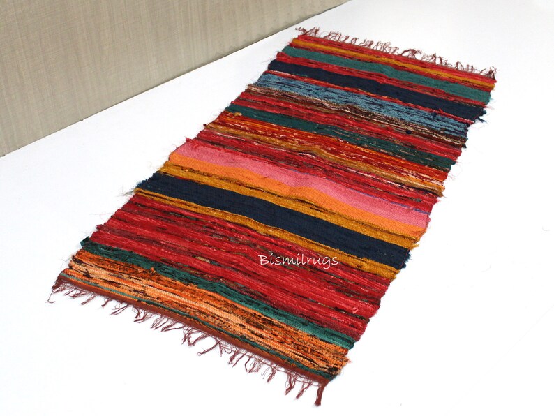 Loor Rag Boho Area Chindi Rug, Floor Rag Rug, Home Indian Carpet, Floor Decor ...