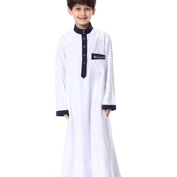Muslim Boys Kids Thobe, Jubbah, Jubba, Thoab, Daffah Thobe Islamic Arab Kaftan Jubba Saudi Clothes, Kaudura Qamees, Saudi Kids