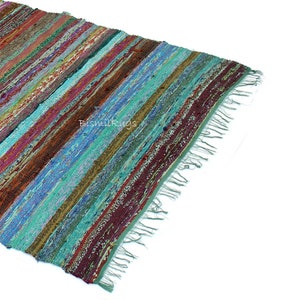 Boho area rug, Chindi Rug, Area Rag Rug, Home Indian Carpet, Floor Decor Rag, Colorful Rug, Living Room Rug, Bathroom Rug, Handloom rug Green