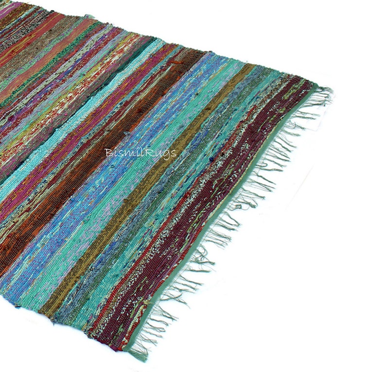 Boho area rug, Chindi Rug, Area Rag Rug, Home Indian Carpet, Floor Decor Rag, Colorful Rug, Living Room Rug, Bathroom Rug, Handloom rug Green