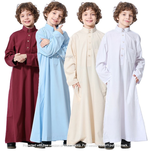 Jubbah, Jubba, Thobe, Thoab, Kaftan, Kaudura Qamees, Saudi Kids , Muslim Kids Boys Daffah Thobe Islamic Arab Kaftan Jubba Handmade Clothes